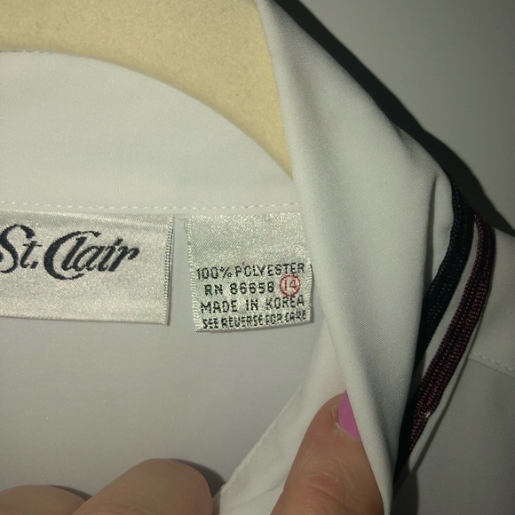 Yves St. Clair Vintage Button down long sleeve White Blouse Size 14 - Picture 5 of 9